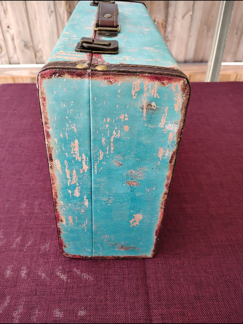 Vintage Look Suitcase with Travel Stickers Rustic Decor - Picture 9 of 13